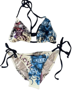 Ed Hardy Vintage Y2k Kills Love Slow Edgy String Bikini Set