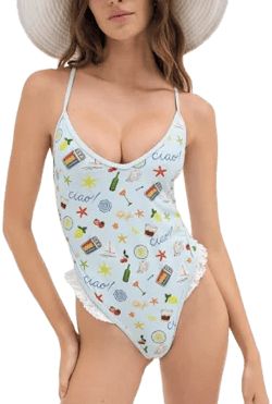 For Love & Lemons Women's Strappy One Piece Swimsuit