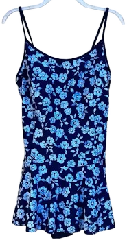 Kathy Ireland Floral Swim Dress with Attached Pant