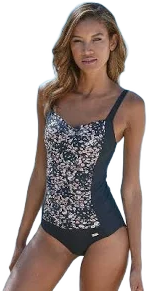 Lascana Women's Floral Tummy Control One Piece Swimsuit