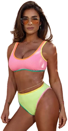 Cupshe x JJD Sunlit Bliss Neon Bikini Set