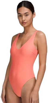 Lululemon Womens Waterside V Neck One Piece Skimpy Swim Suit Sz 2 Rpcr