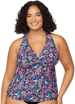 Leilani Plus Kauai Breeze Hi-Back Tankini Top