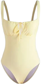Knotted Cut Out One Piece Swimsuit
