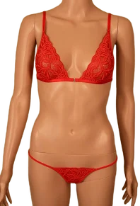 Wicked Weasel Red Kiss 2pc Medium Top Small Bottom