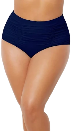 Swimsuits For All Women's Shirred High Waist Swim Brief