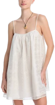 Aqua Women's Embroidered Swim Cover-Up Dress