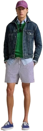 Polo Ralph Lauren Men's Traveler Seersucker Swim Trunks