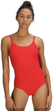 Lululemon Waterside High Neck One Piece Red Bathing Suit Size 8