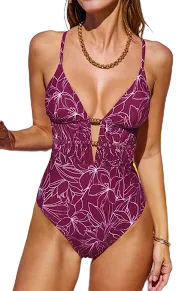 Cupshe Retro/Vintage Springtime Mood Floral One-Piece Swimsuit