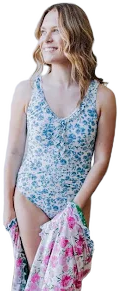 Blooming Blues Women's One Piece