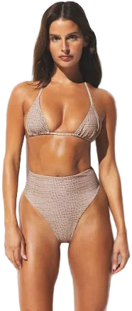 Skims Women's High-Waisted Crocodile Print Bikini Bottom