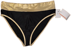 Sports Illustrated Black/gold High Waist Bikini Bottom