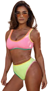 Cupshe x JJD Sunlit Bliss Neon Bikini Set