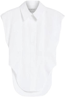 Sportmax Woman Sleeveless Shirt In Pure Cotton