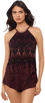 Magicsuit Women's Zabra Goldie High-Neck Underwire Romper Swimsuit