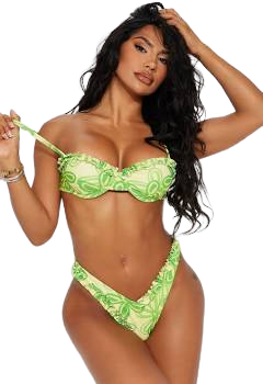 Fashion Nova Women's Paige High Cut 2 Piece Bikini