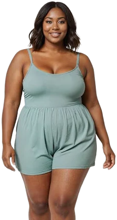Calypsa Women's Ivy Swim Romper with Built-In Bra and Hidden Shorts