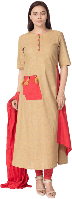 Linen Cotton A-Line Suit