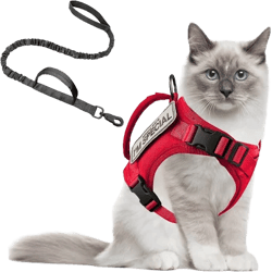 Tactical Cat Harness For Walking Escape Proof, Adjustable Pet Vest