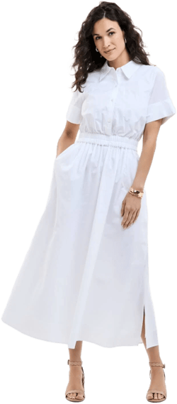 On 34th Women's Cotton Midi Shirtdress