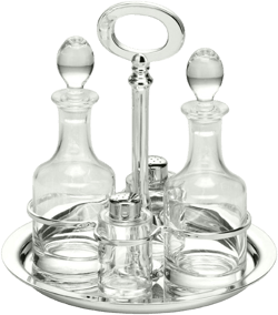 'Essentia' Silver-Plated Round Cruet Set, Salt and Pepper Shakers Included by Schiavon