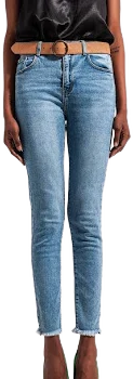 Q2 Jeans with Frayed Hem