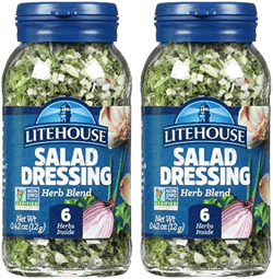 Litehouse Freeze Dried Salad Dressing Herb Blend - Substitute for Fresh Salad Dressing, Fresh Herb Blend, Jar Equal to Blend of 6 Herbs, Organic, Salad Seasoning, Non-GMO, Gluten-Free - 0.42 Ounce, 2-Pack 0.42 Ounce (Pack of 2)