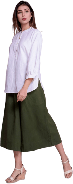 Women's Casual Linen Half Placket Shirt
