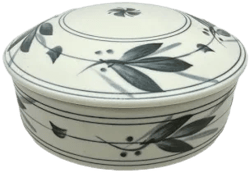 Vintage Floral Ceramic Jewelry Trinket Box