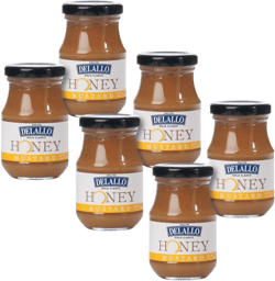 DeLallo Honey Mustard, Gourmet Condiment with Sweet and Tangy Flavor, Perfect for Dressings, Sandwiches, Dips, and Marinades, 5 oz Jar, (6 Pack)