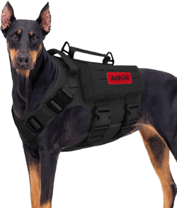 Tactical Dog Harness with Handle for Large Dogs,2X Metal Buckle, Dog MOLLE Vest with Pockets,No Pull Adjustable Pet Harness, Easy Control Dog Vest Harness for Working Training (Black, Large)