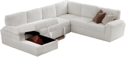 Oversized Modular Storage Sectional Sofa Couch for Home Office Living Room,Free Combination L/U Shaped Corduroy Furniture Convertible Sofabed, White