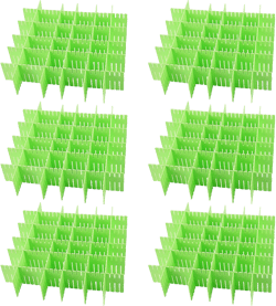 Manchap Adjustable Grid Organizer - 56pc Drawer Divider Set, Plastic Dividers for Kitchen, Bedroom, Office - Green