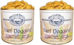 Blue Crab Bay Co. "Surf Doggies" - Spicy Honey Mustard Peanuts - 12 Oz. Tin (Pack of 2)