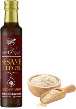 Eastanbul Cold Pressed Sesame Oil, 8.45 Fl Oz, Raw Sesame Oil, AKA Aceite de Ajonjoli, Premium for Cooking, Dressing, Rice, Asian Dishes, Unrefined, Pure, Natural, Vegan, Non GMO
