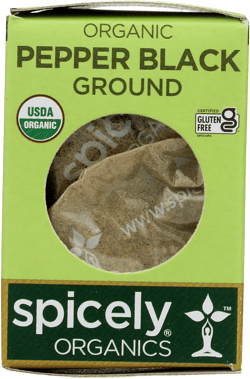 SPICELY Organic Ground Black Pepper, 0.45 OZ