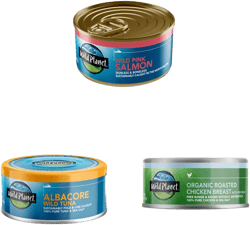 Wild Planet Canned Variety Pack, Pink Salmon 6oz, Albacore Tuna 5oz, and Organic Roasted Chicken Breast with Rib Meat 5oz, Sea Salt, Pack of 3