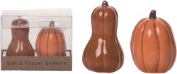 Transpac Dolomite 3 in. Multicolor Harvest Pumpkin Salt and Pepper Shakers with Box Set of 2
