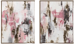 Threshold Set of 2 16"x20" Foil Abstract Canvas Framed Arts