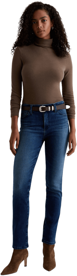 AG Women's Mari Mid Rise Slim Straight Jeans