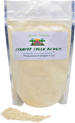 8 oz Garlic Powder - Dehydrated garlic used in cooking for flavor enhancement. - Country Creek LLC