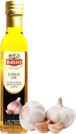 BASSO 1904 - Garlic Oil, Infused Premium Extra Virgin Olive Oil, 8.5 Fl Oz (250 ml), Cooking, Dipping, Dressing, and Tasting