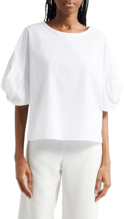 Emporio Armani Women's Cotton Poplin Puff-Sleeve Blouse