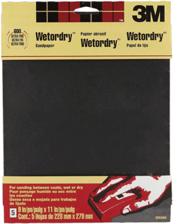 3M Wet & Dry Sandpaper Ultra Fine 9" x 11" 5 Pack