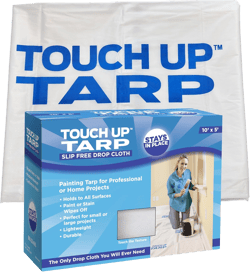 Touch Up Fabric Tarp Painters Drop Cloth for Painting, Heavy Duty, Lightweight, Reusable, Thick Coated Wall, Floor, Furniture Covering, As Seen On Shark Tank Products, 10’ x 5’