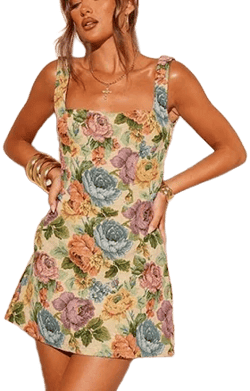 Bodycon Floral Twill Dress