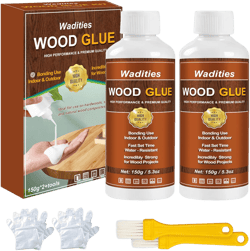 Wood Glue, 300g (10.6oz) Wood Repair Glue for Furniture Heavy Duty, Strong Bond Waterproof Professional Furniture Repair Glue Dries Clear for Woodworking, Furniture, Crafts