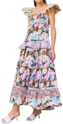 Celia B Floral Ruffle Maxi Dress