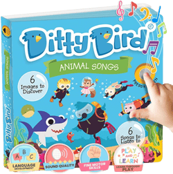 Ditty Bird Animal Songs Book for Toddlers – Interactive Sound Book with Baby Shark & More | Musical Board Book for 1-3 Year Olds | Fun, Realistic Animal Sounds | Sturdy Sensory Book for Baby